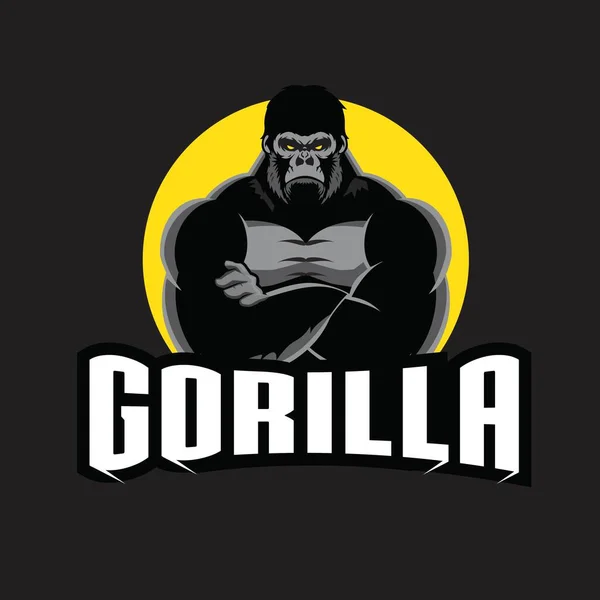 Gorilla Vektor Illustration Kann Als Logo Shirt Druck Verwendet Werden — Stockvektor