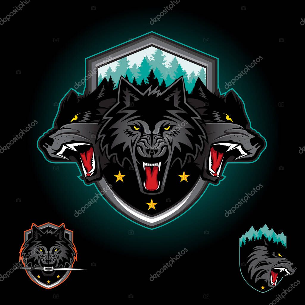 Wolf pack emblem logo