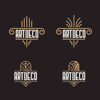 Art Deco süslemeleri logo şablon vektör kümesi