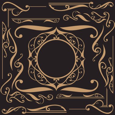 Art Nouveau süs seti. Lüks Art Nouveau süslemeleri.