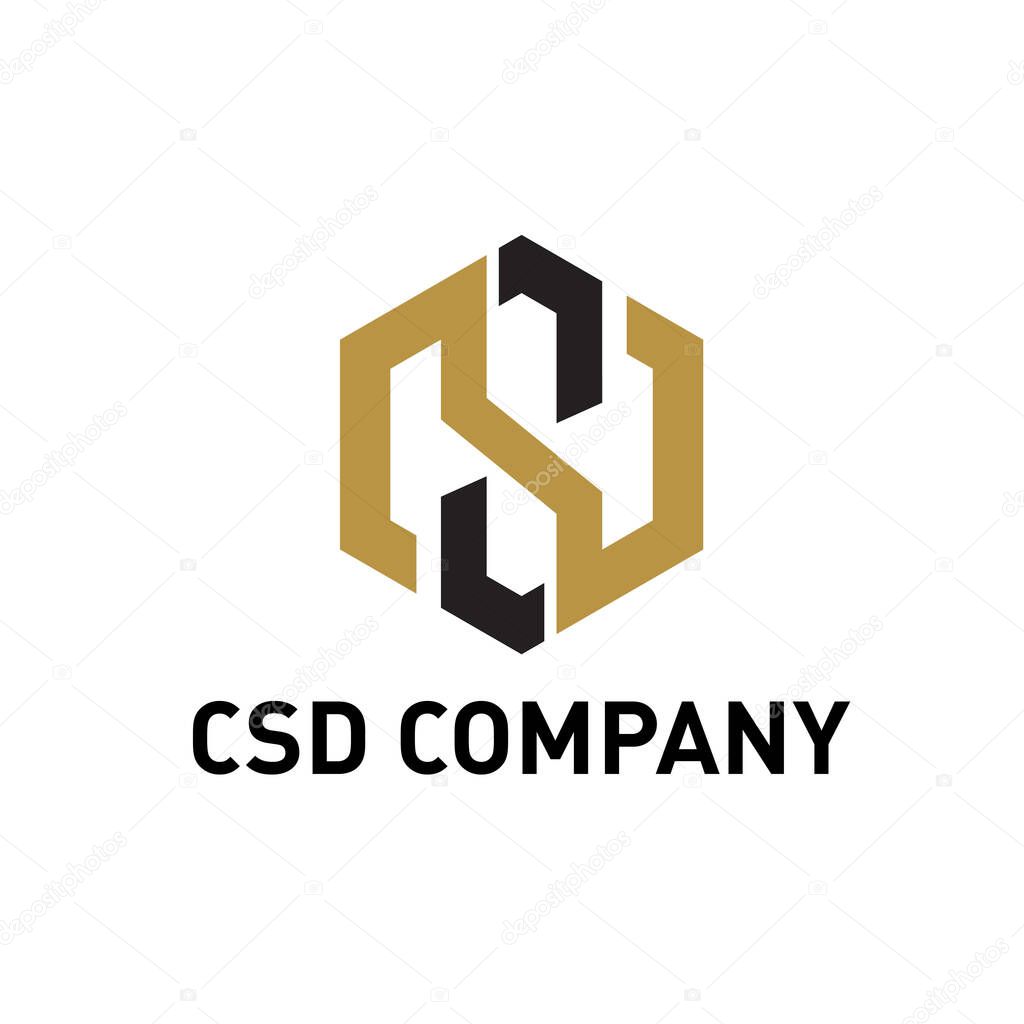 CSD logo. letter based logo design concept, ambigram style