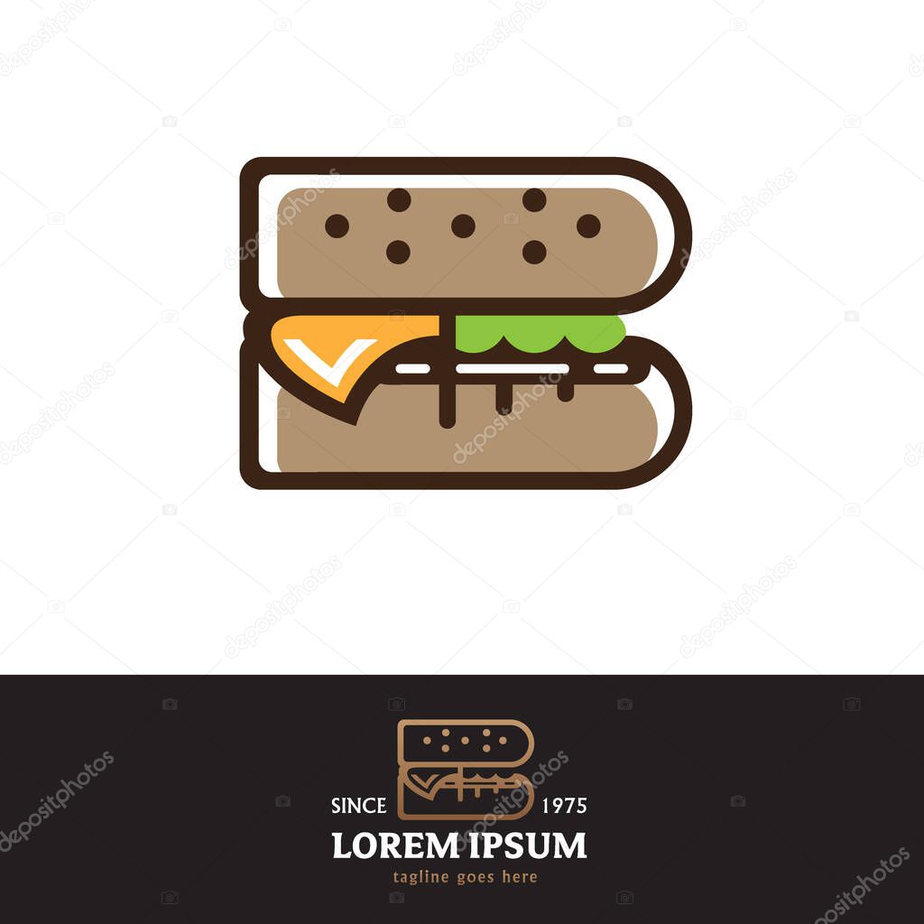 B letter based Burger symbol vector illustration