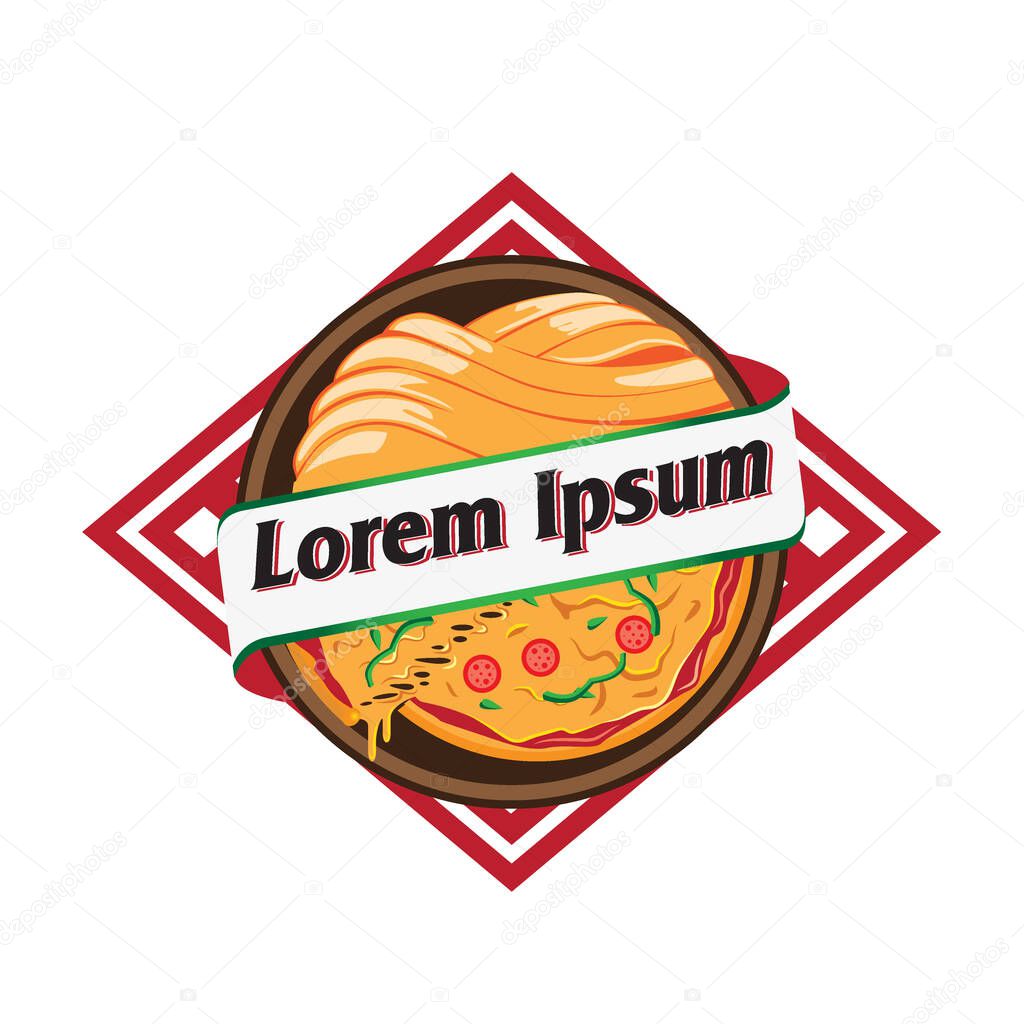 Pasta and Pizza emblem symbol
