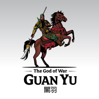 Guan Yu Üç Krallık tarihinin savaş illüstrasyon tanrısı. 