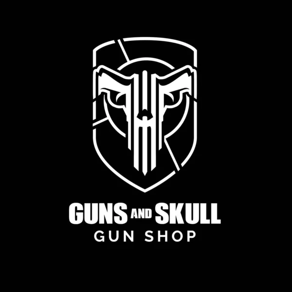 Guns Skull Koncepcja Unikalny Silny Wektor Symbolu Może Być Stosowany — Wektor stockowy