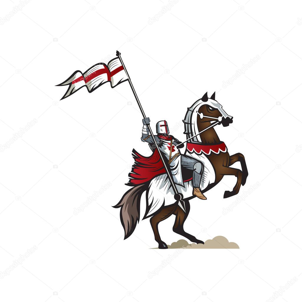 Knight Templar version 2 vector Illustration.also known as the Crusader or Paladin' can be used for education or history book, tshirt printing, poster, or any other purpose