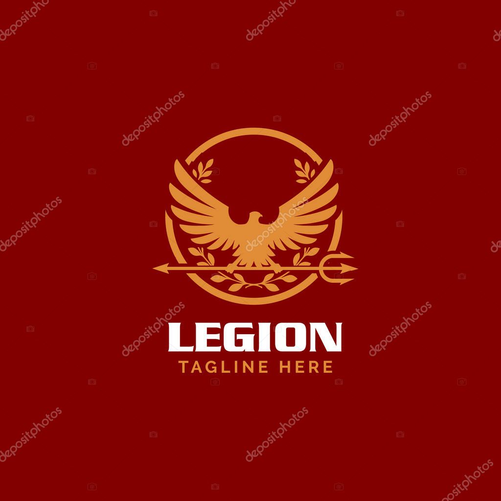 Roman Legionnaire Eagle symbol vectorsimple modern eagle and trident concept