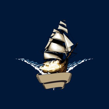 Manowar vektör illüstrasyon vintage biçimi