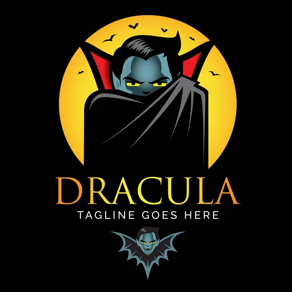 Drakula ya da Vampir logosu. Vektör çizimleri. Düzenlenebilir katmanlar, tişört baskısı, logo, poster ya da başka bir amaç için kullanılabilir..
