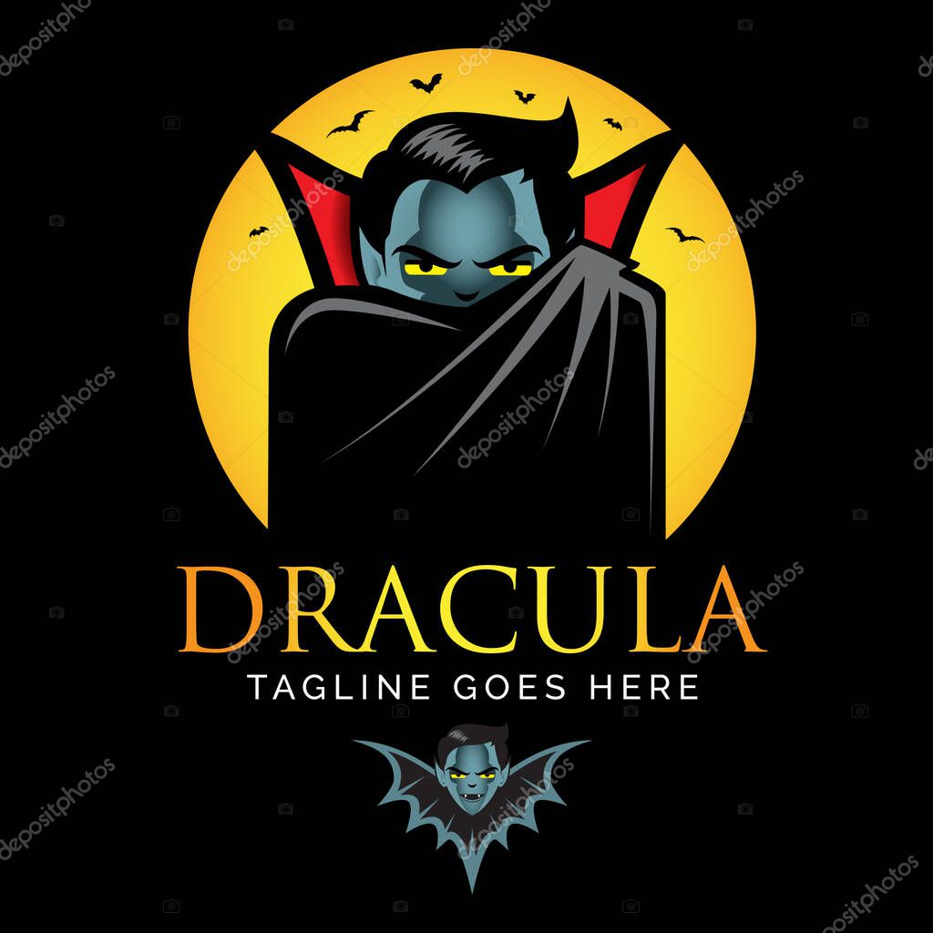 Dracula or Vampire logo. vector illustrations. editable layers, can be used for tshirt printing, logo, poster, or any other purpose.