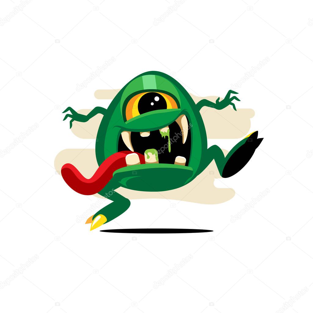 Funny Cyclops monster vector illustration. for logo, poster, t-shirt print or any other purpose.