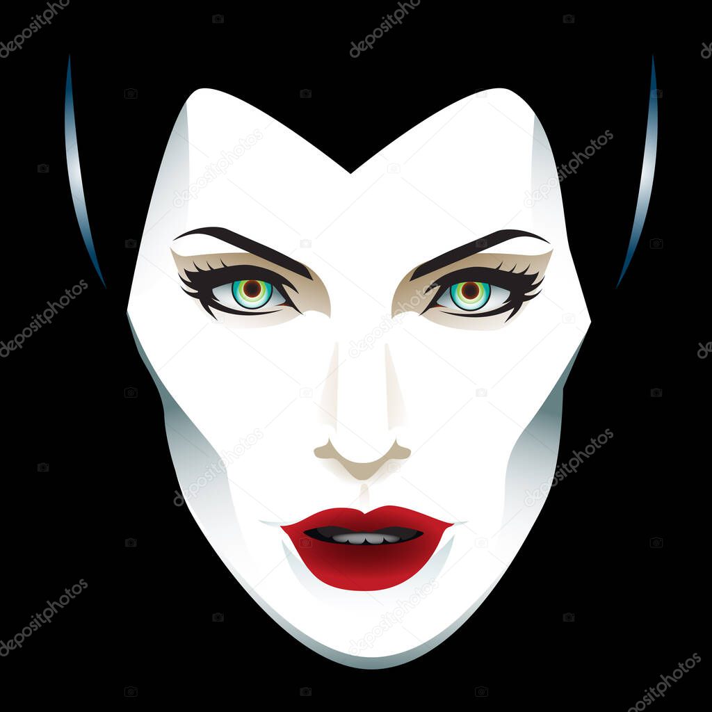 sorceress face vector illustrationcan be used as poster, t-shirt graphic or any other purpose.