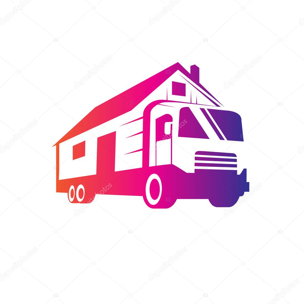 Mover Truck logo. vectorfor relocation service