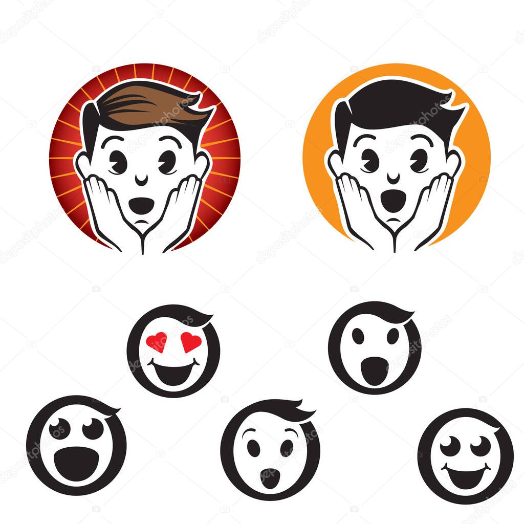 letter O emoji logos or icons, set