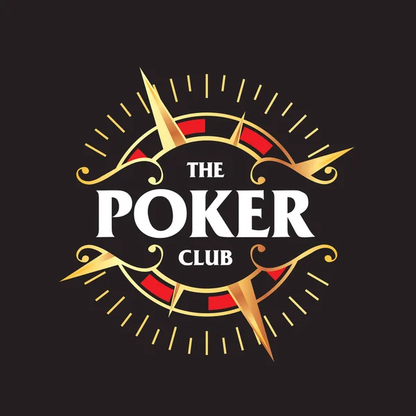 Logotipo Clube Poker Símbolo Isolado Estilo Vintage —  Vetores de Stock