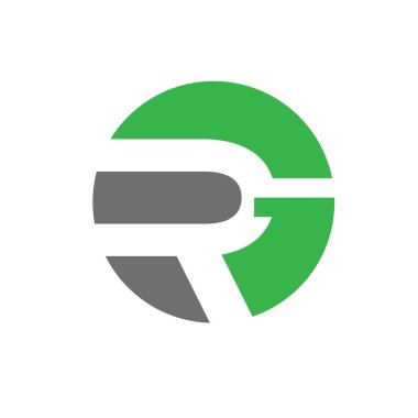 RG veya GR monogramı. harf tabanlı amblem biçimi