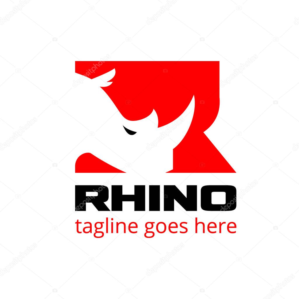 Rhino letter based initial R symbol