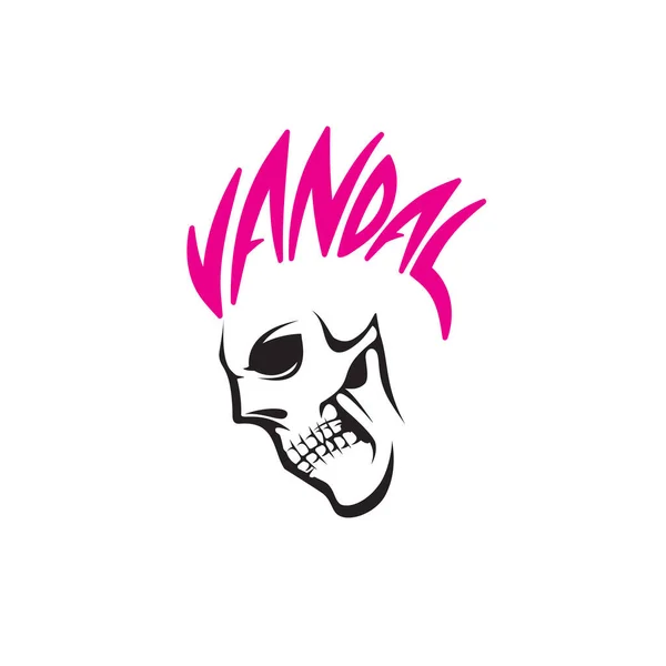 Vandal Skull vektör çizimi. Tişört baskısı, logo, poster ya da başka bir amaç için..