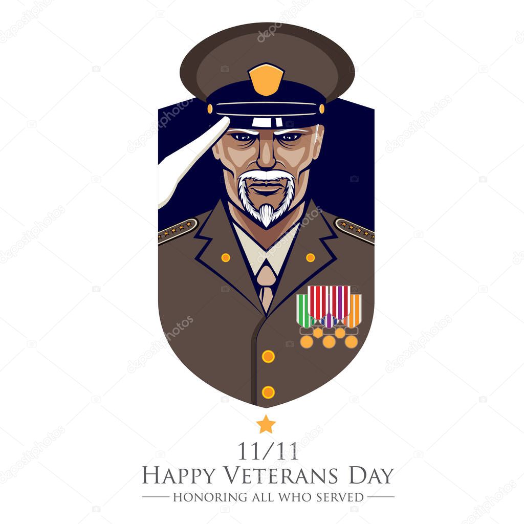 Veteran Salutevector illustration for logo, t-shirt graphic, or any other purpose