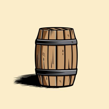 Tasarım elementi logosu veya başka bir amaç için Tahta Varil vektör çizimi