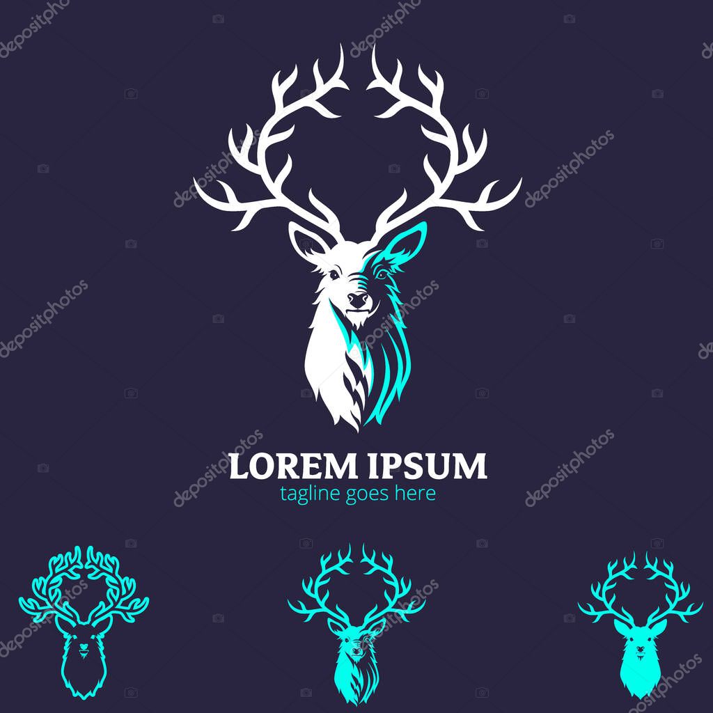 King Stag majestic animal symbol vector illustration