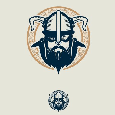 Odin ve kuzgunları marka, logo, tişört baskısı, tasarım unsuru ya da başka bir amaç için sembol..