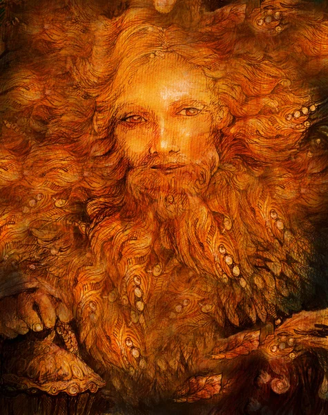 Солнечный мифологический карлик-светлячок, красочная иллюстрация феи — стоковое фото