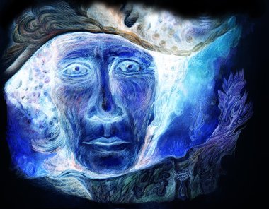 mavi parlak Peygamber peri kitaptan gece okuma