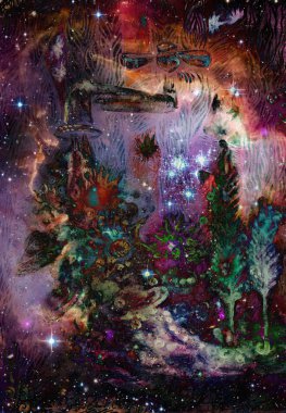 geçiş yumuşatma, yıldız ve uzay desenli arka plan