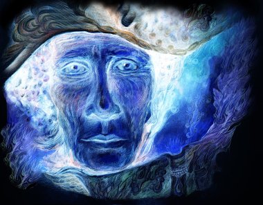 mavi parlak Peygamber peri kitaptan gece okuma