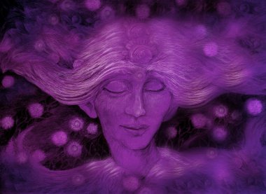 nazik lila Rüzgar peri Elf adam, illüstrasyon