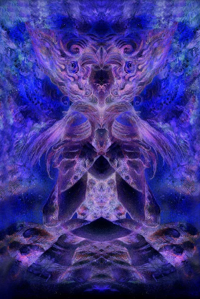 Abstrakte Hintergrundcollage mit psychedelischem Motiv in blauvioletten Tönen — Stockfoto