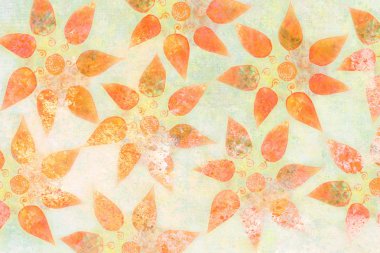 sonbahar yaprakları kolaj ile renkli süs arka plan deseni