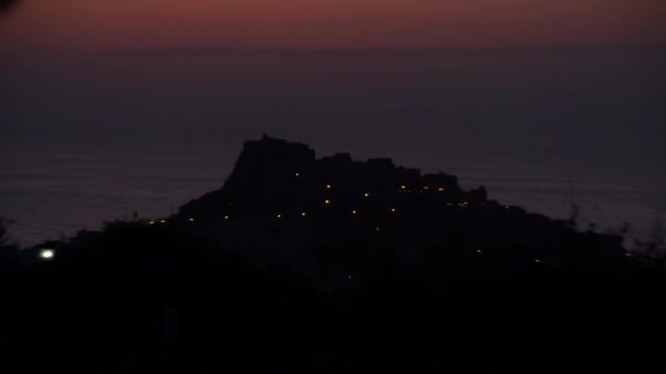 Schilderachtige Castelsardo zonsondergang — Stockvideo