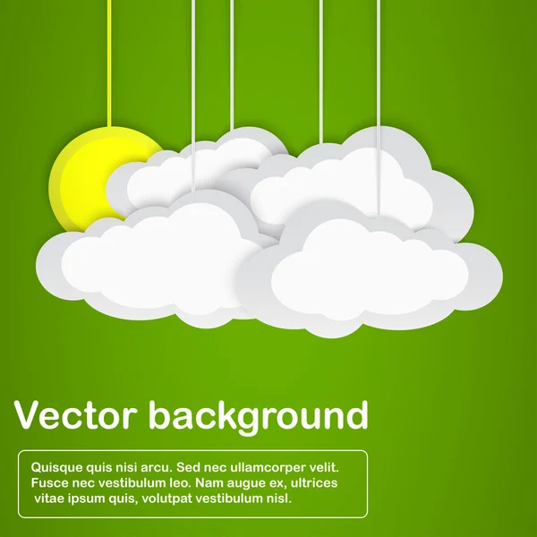 yeşil zemin üzerine dört bulutlar sonra gizli güneş