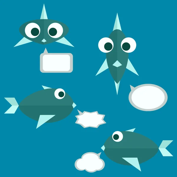 Flat fish icons