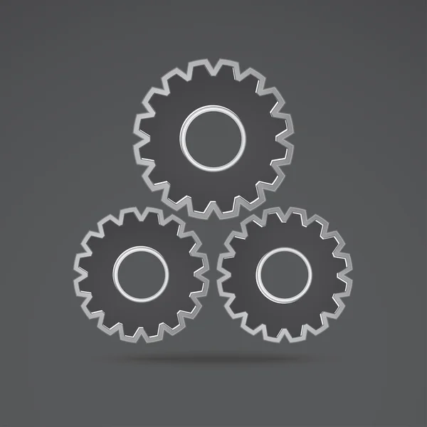 Vector illustration of three cogwheels