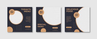 Yemek menüsü sosyal medya paylaşımı. Lokanta için bir menü çizimi.
