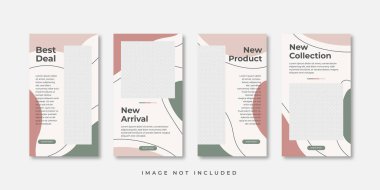 Mobilya Instagram hikayeleri. Vektör İllüstrasyonu