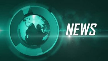 The 3D Globe News Background Green Rendered Loop Animated With The 3D Globe News Background Green Rendered Loop Animated With