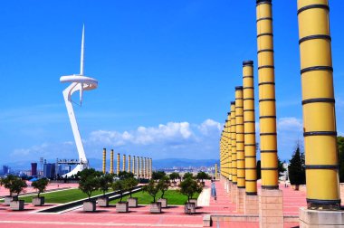 Montjuic Hill 'deki Calatrava Kulesi, Barcelona, İspanya
