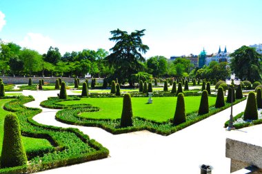 İspanya, Madrid 'de Buen Retiro Park manzarası