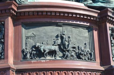 Aziz Petersburg, Rusya 'daki I. Nicholas anıtının ayrıntıları.