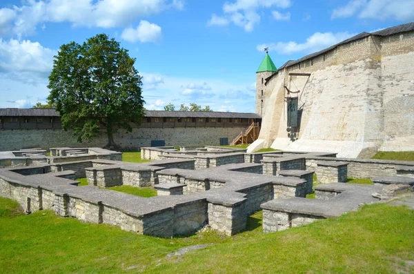 Território Catedral Santíssima Trindade Pskov Dos Pontos Turísticos Mais Antigos — Fotografia de Stock