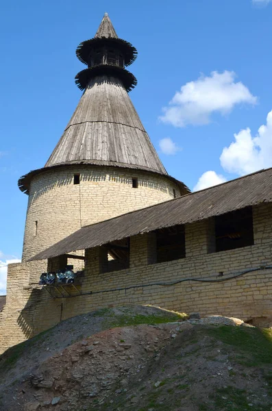 Dřevěná Věž Území Pskova Kreml Pskov Rusko — Stock fotografie