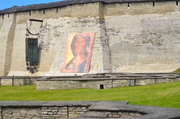 Território Catedral Santíssima Trindade Pskov Dos Pontos Turísticos Mais Antigos — Fotografia de Stock