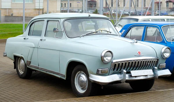 Volga Automerk Tentoonstelling Van Sovjet Auto Buurt Van Het Spoorwegmuseum — Stockfoto