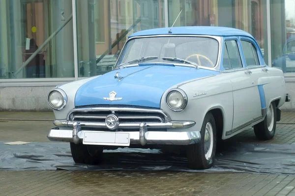 Marca Carro Volga Exposição Carros Soviéticos Perto Museu Ferroviário São — Fotografia de Stock