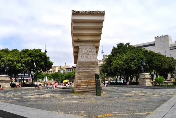 Барселона Испания Июнь 2018 Года Памятник Франческу Масиа Площади Каталонии — стоковое фото