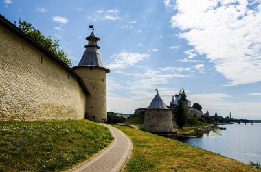 View of the Pskov Kremlin and the Velikaya River, Russia